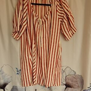 Red and White Striped Rompwr